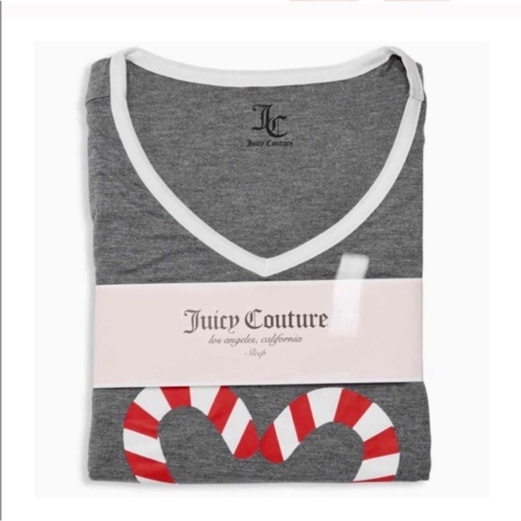 NWT Juicy Couture PJ Set Christmas Pajamas in Red Gray White 🩵Price is Firm🩵 - Picture 3 of 13